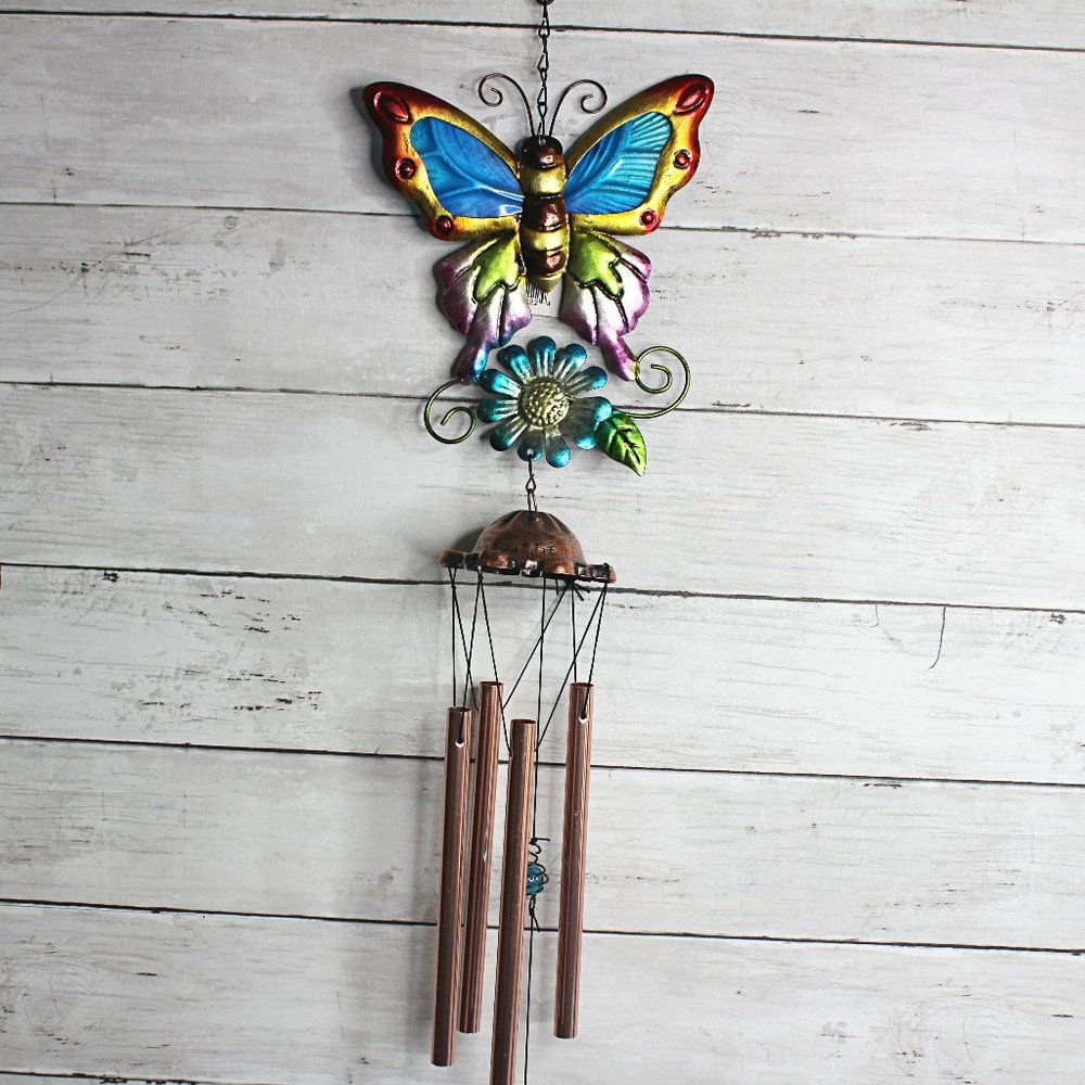 NEW Metal Wind Chime Noise Maker Garden Patio Outdoor Yard Decor Butterfly